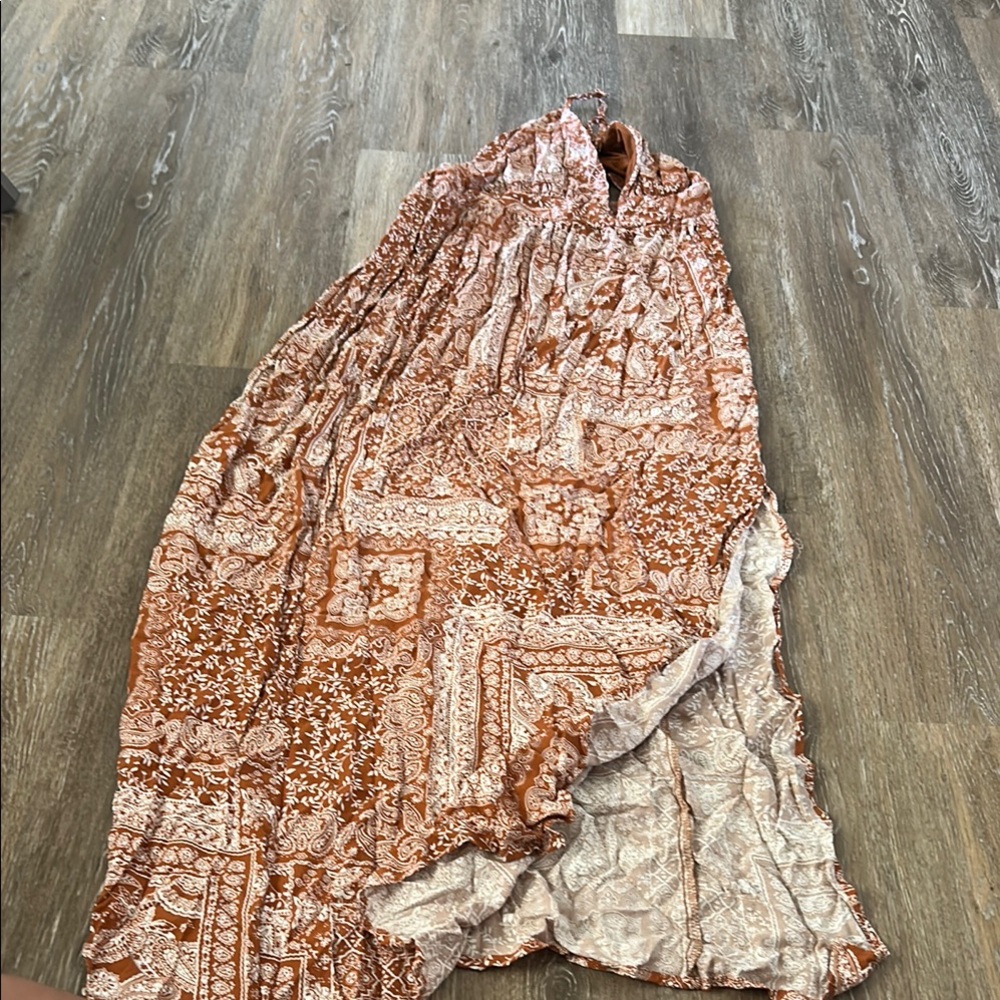 Inspired Hearts Brown and White Maxi Dress